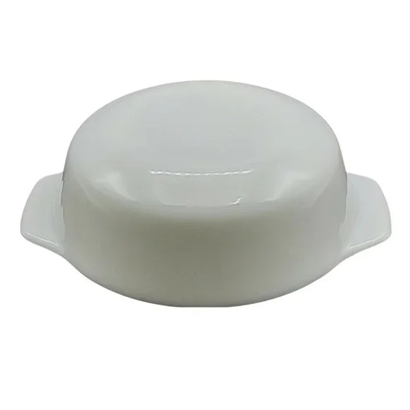 Vintage White Milk Glass Round Baker One Quart Small Casserole Side Dish #436 - Picture 6 of 10